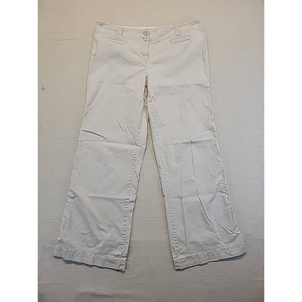 NY&C Manhattan Women's Khaki Pants Size 14 Average Stretch Beige Cotton Blend
